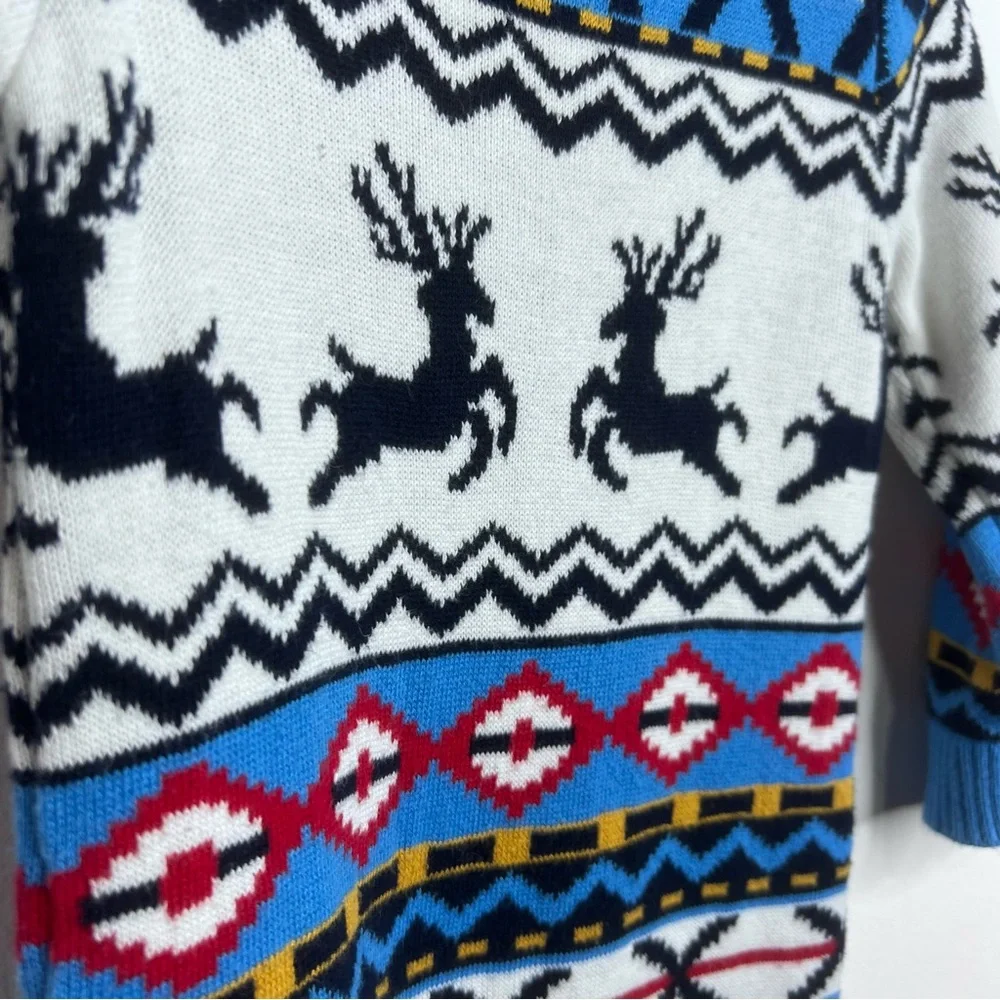 Sophie and Sam Nordic Deer Fair Isle Knit One Piece with Buttons 6-9 mos.